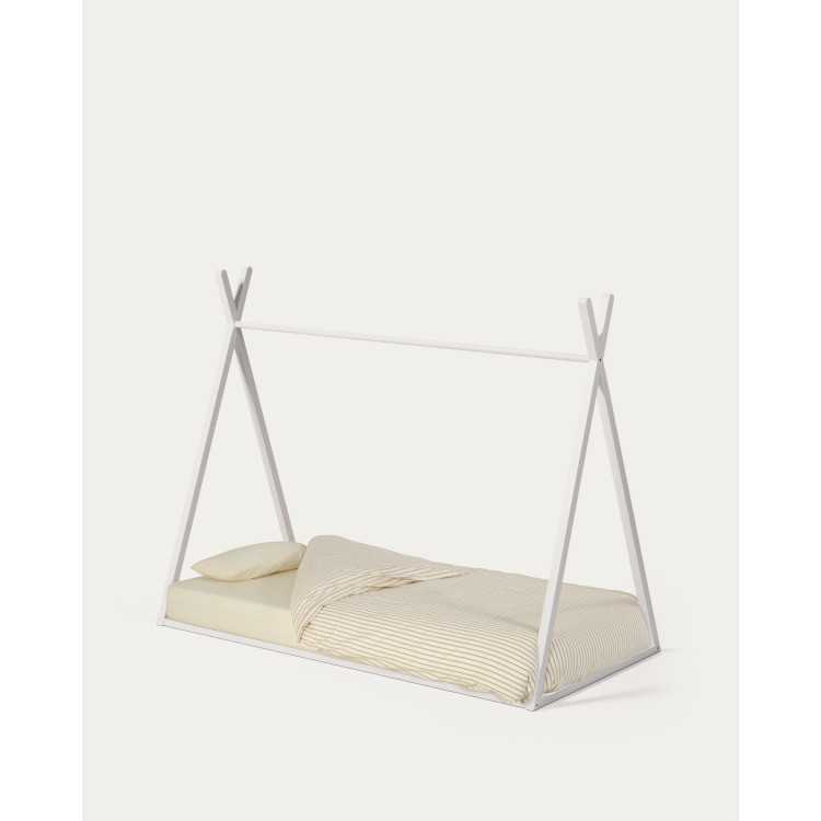 MARALIS TIPI BED IN SOLID BEECH WOOD WITH WHITE FINISH FOR M