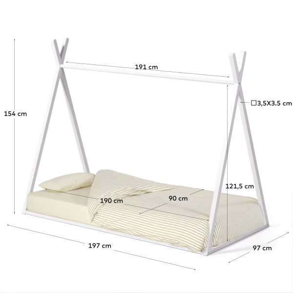 MARALIS TIPI BED IN SOLID BEECH WOOD...