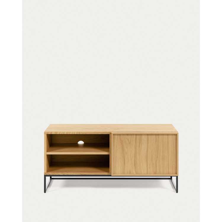 TAIANA TV CABINET 1 DOOR OAK VENEER AND FINISHED STEEL FRAME