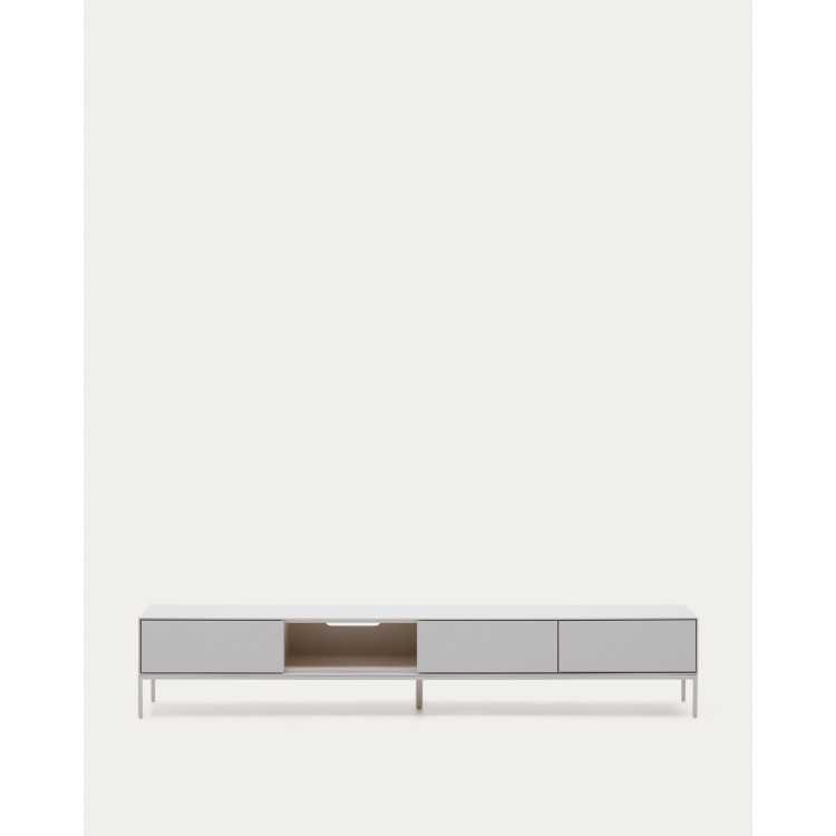 ARMÁRIO TV VEDRANA 3 GAVETAS DM LACADO BRANCO 195 X 35 CM