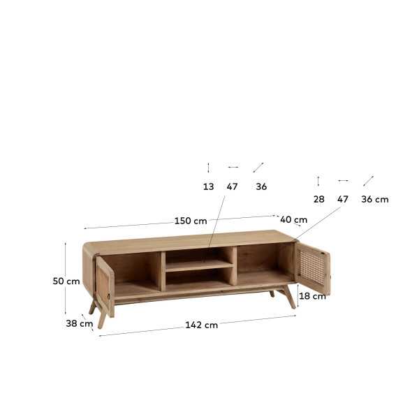 MEUBLE TV NALU 2 PORTES EN BOIS DE...