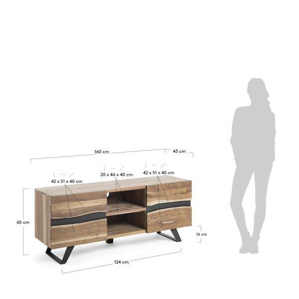 MEUBLE TV UXIA 2 PORTES EN BOIS...