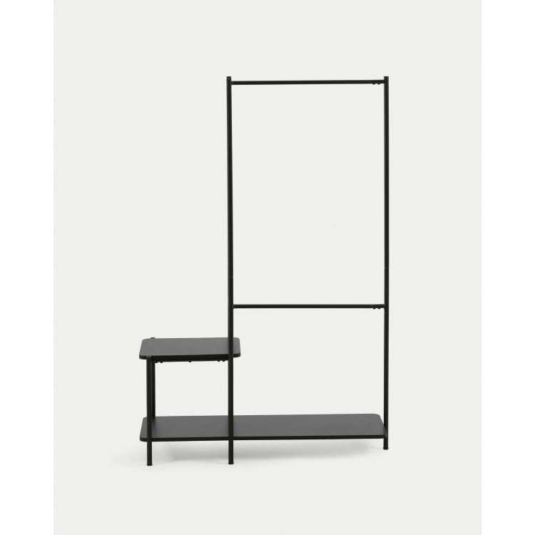 PENDERIE AVEC BANC GALATIA EN MÉLAMINÉ ET MÉTAL LAQUÉ NOIR 100 X 150 