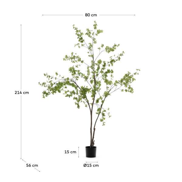 ARBRE ARTIFICIEL ENKIANTHUS AVEC POT DE FLEUR NOIR 214 CM