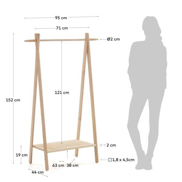 RACK NATANE MADEIRA CARVALHO E RATTAN...