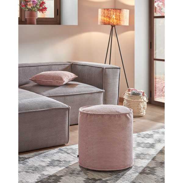 SMALL WILMA CORDUROY POUF LARGE PINK...