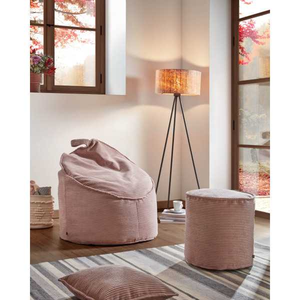 SMALL WILMA CORDUROY POUF LARGE PINK...