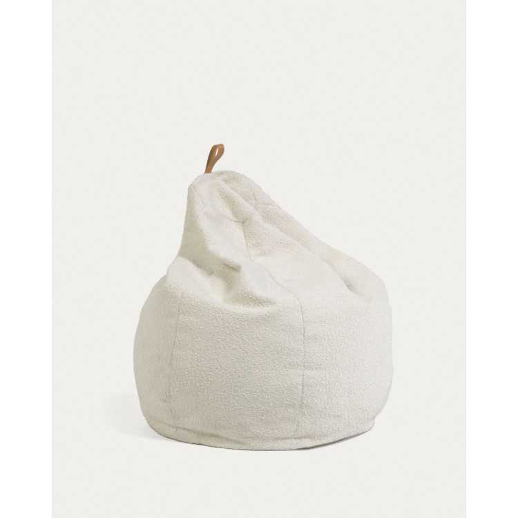 VICKA WHITE SHEARLING EFFECT POUF D 70 CM