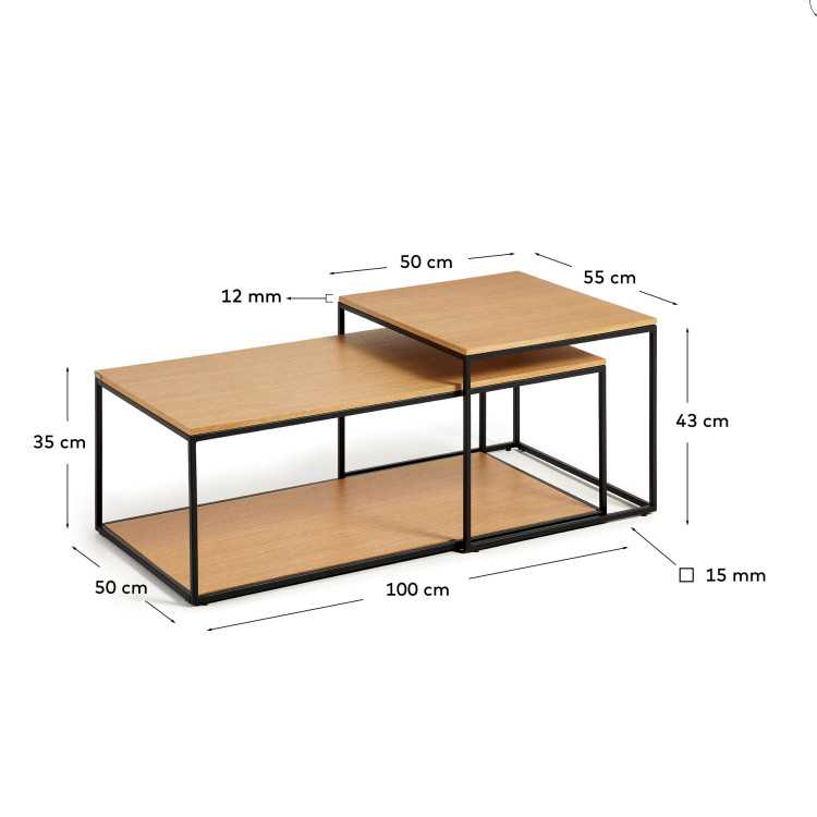 CONJUNTO DE 2 MESAS DE CENTRO YOANA NESTING EM...