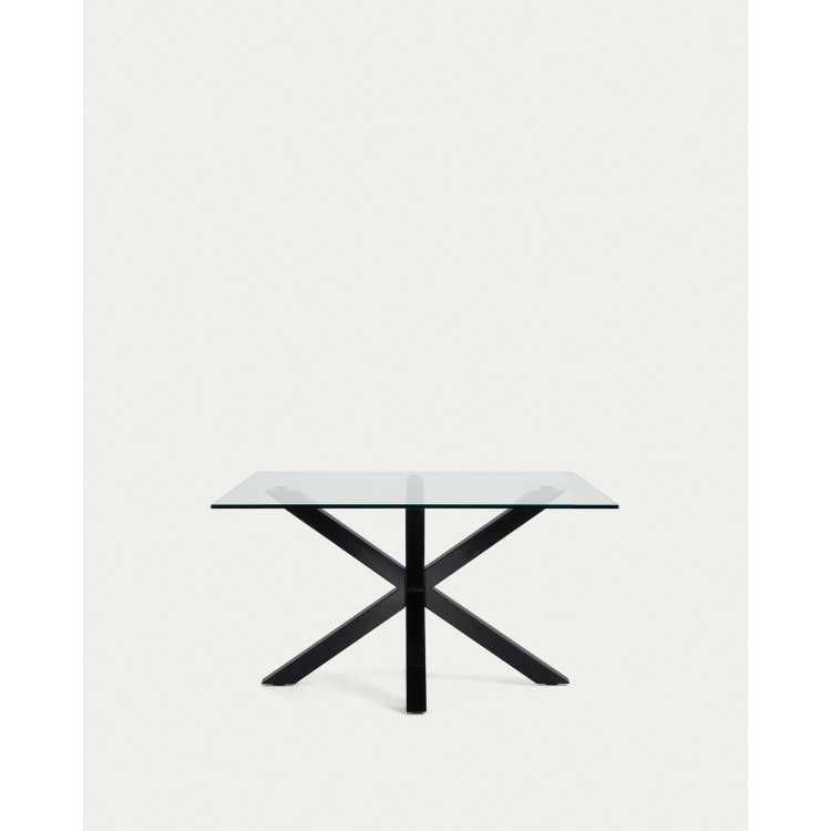 ARGO COFFEE TABLE 130 X 70 CM IN GLASS AND BLACK LEGS