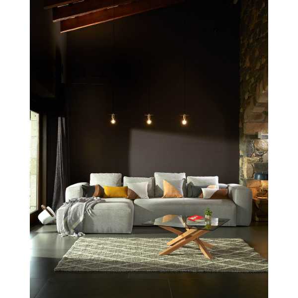 KAMIDO GLASS COFFEE TABLE AND WOOD...