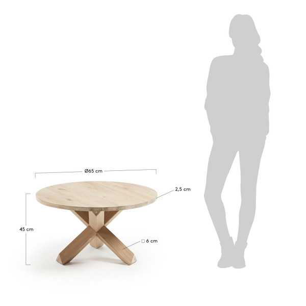 TABLE BASSE LOTUS D 65 CM EN CHÊNE...