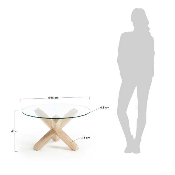 MESA DE CENTRO LOTUS D 65 CM VIDRO E...