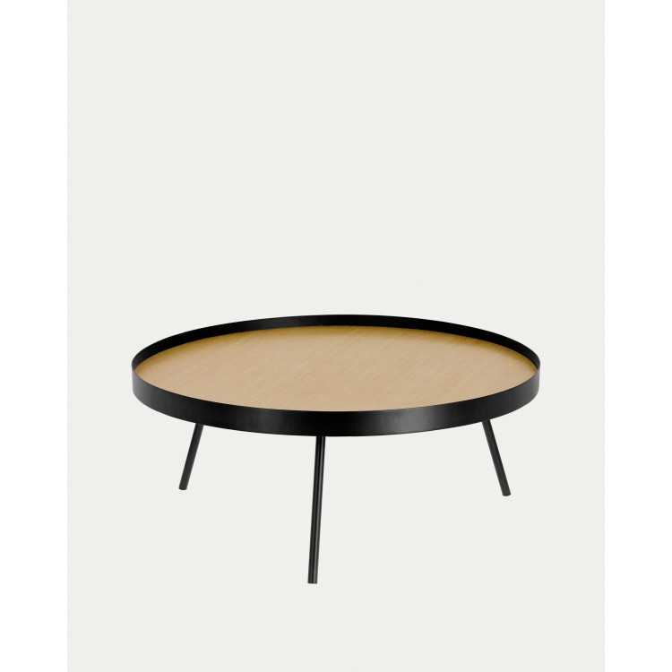 MESA DE CENTRO NENET EM MDF EFEITO CARVALHO E ESTRUTURA DE AÇO PRETO D 84