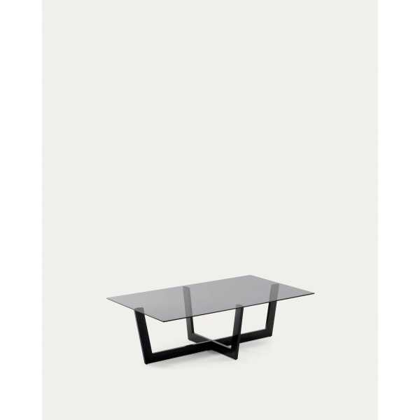 TABLE BASSE PLAM EN VERRE NOIR ET...