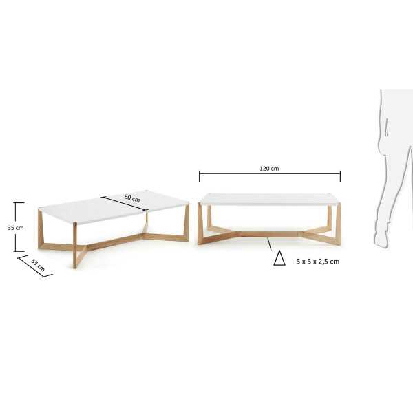 QUATRO COFFEE TABLE IN SOLID ASH WOOD...