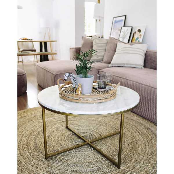 TABLE BASSE SHEFFIELD EN MARBRE BLANC...