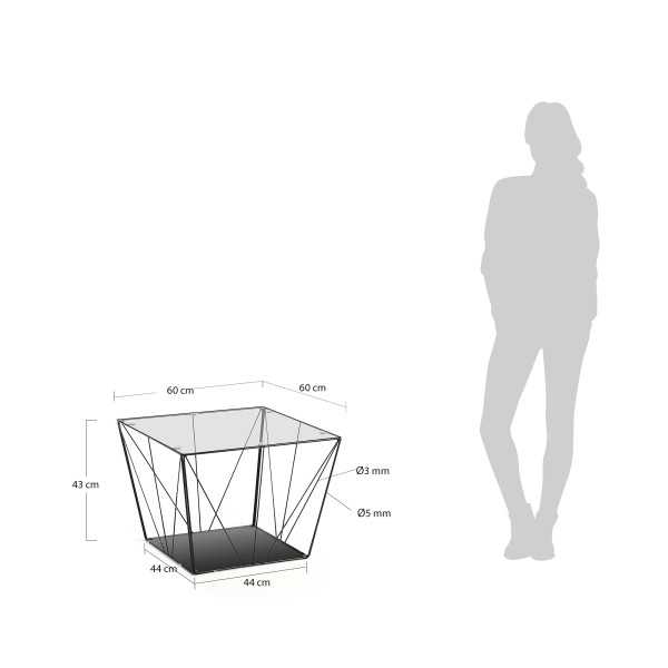 TILO COFFEE TABLE IN GLASS AND BLACK...