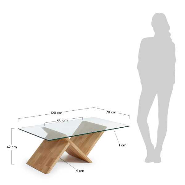WALEY COFFEE TABLE IN GLASS AND SOLID...