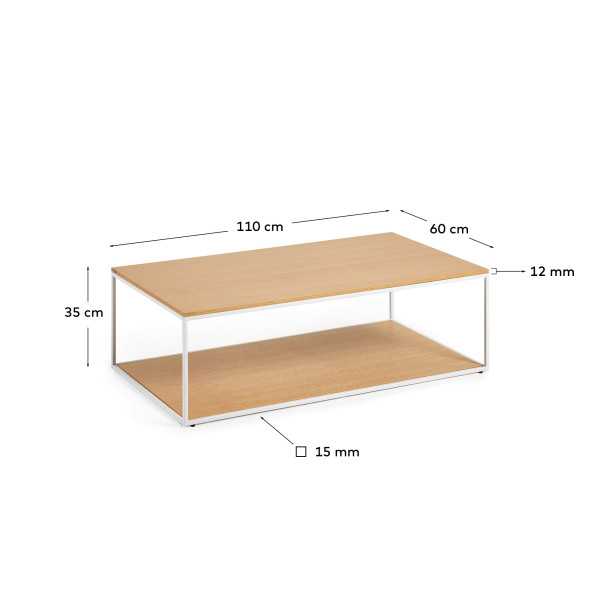 YOANA COFFEE TABLE IN OAK VENEER AND...