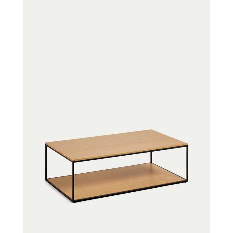 YOANA COFFEE TABLE IN OAK VENEER AND BLACK METAL FRAME 110