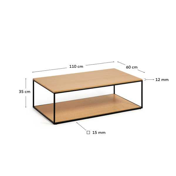 YOANA COFFEE TABLE IN OAK VENEER AND...