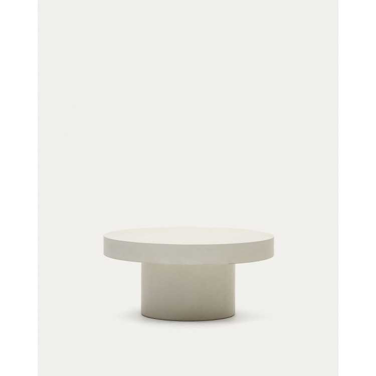 AIGUABLAVA ROUND COFFEE TABLE IN WHITE CEMENT D...
