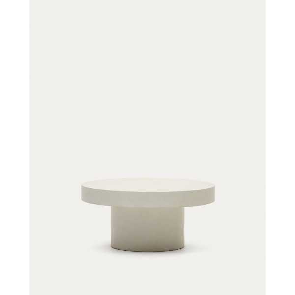 AIGUABLAVA ROUND COFFEE TABLE IN WHITE CEMENT D 90 CM