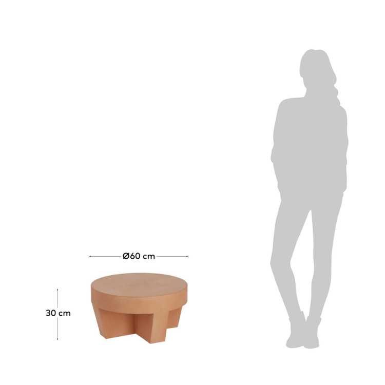 MESA DE CENTRO VILENA REDONDA EM TERRACOTTA D...