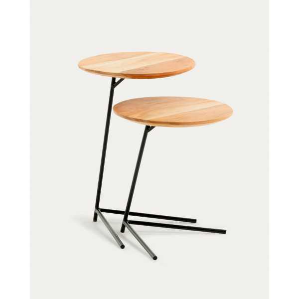 ASHA SET OF 2 SIDE TABLES IN ACACIA...