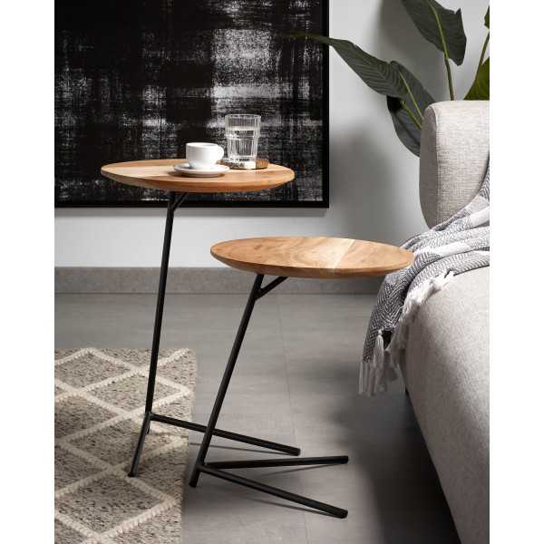 ASHA SET OF 2 SIDE TABLES IN ACACIA...
