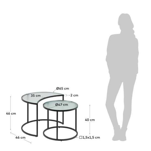 ENSEMBLE BAST DE 2 TABLES D’APPOINT