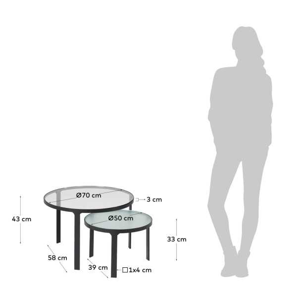 ONI SET OF 2 SIDE TABLES D 70 CM / D...