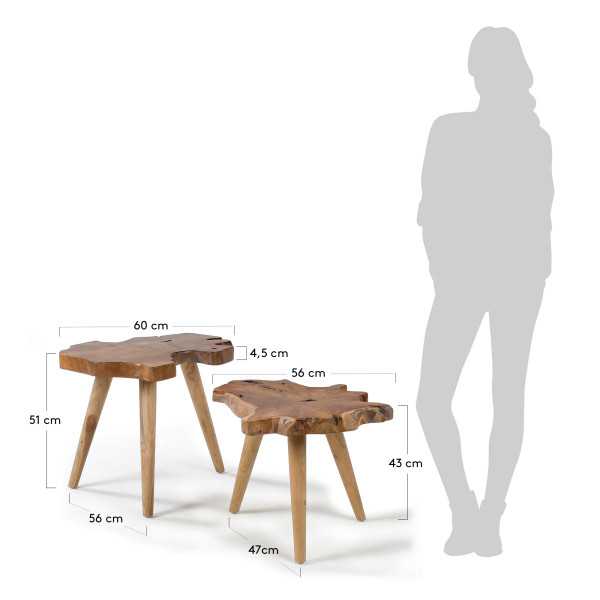 CONJUNTO DE 2 MESAS DE APOIO HATTIE...