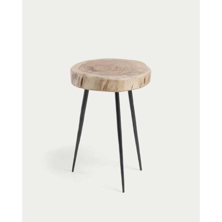 EIDER SIDE TABLE IN ACACIA WOOD AND STEEL D 35 CM