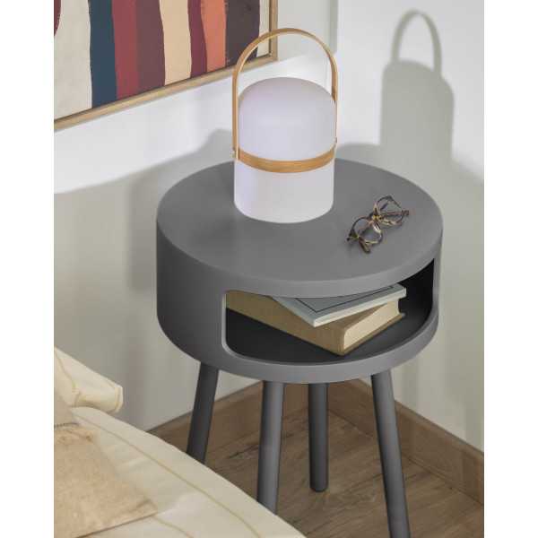 MESA LATERAL KURB BD 40 CM CINZA FSC...