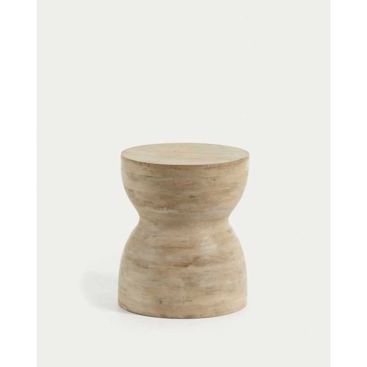 TABLE D'APPOINT MAZY EN BOIS DE MANGUIER MASSIF D 40 CM
