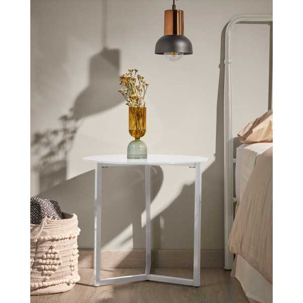 RAEAM SIDE TABLE IN TEMPERED GLASS...