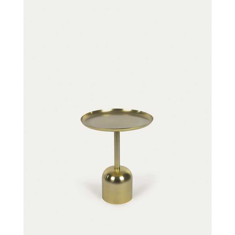 TABLE D'APPOINT RONDE ADALUZ EN MÉTAL DORÉ D 37 CM