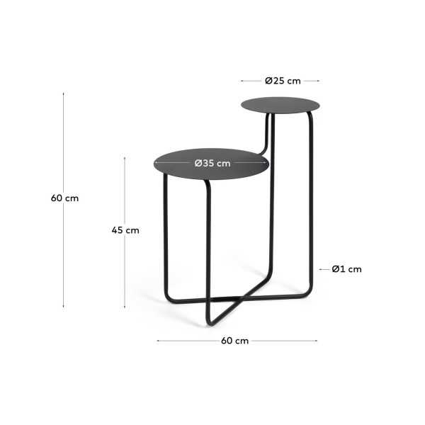 VIDALITA ROUND SIDE TABLE BLACK METAL...