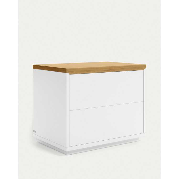 ABILEN NIGHT TABLE IN WHITE LACQUERED OAK PLYWOOD 53 X 44 C