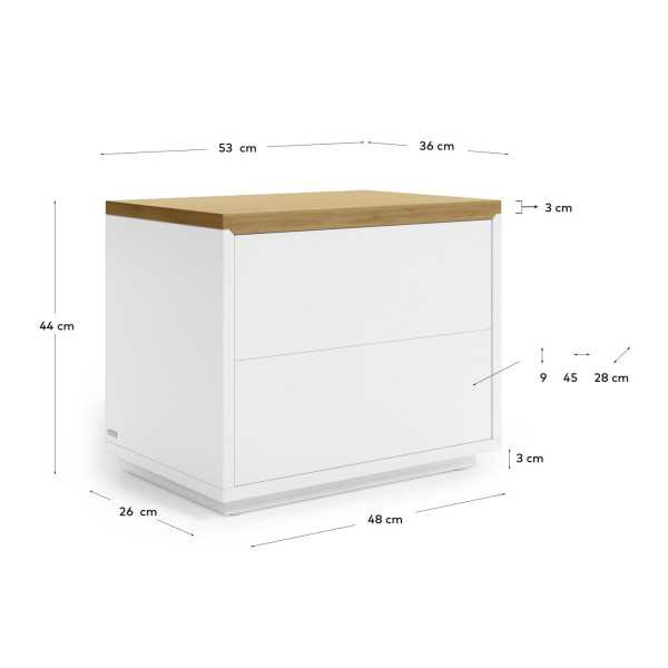 ABILEN NIGHT TABLE IN WHITE LACQUERED...