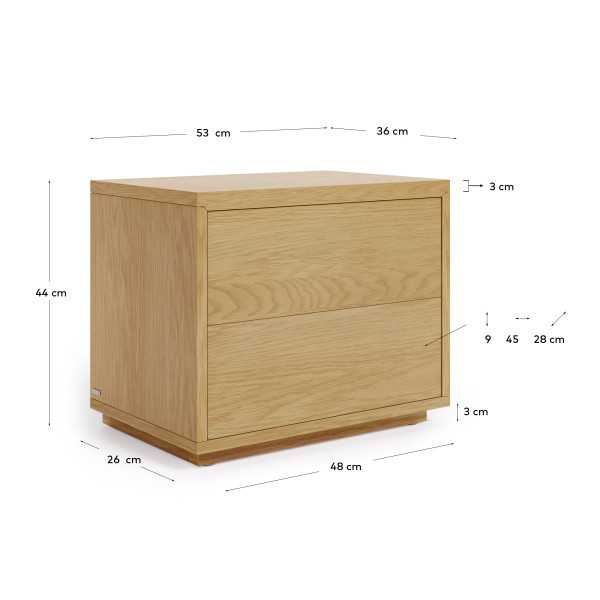 ABILEN BEDSIDE TABLE IN OAK VENEER 53...