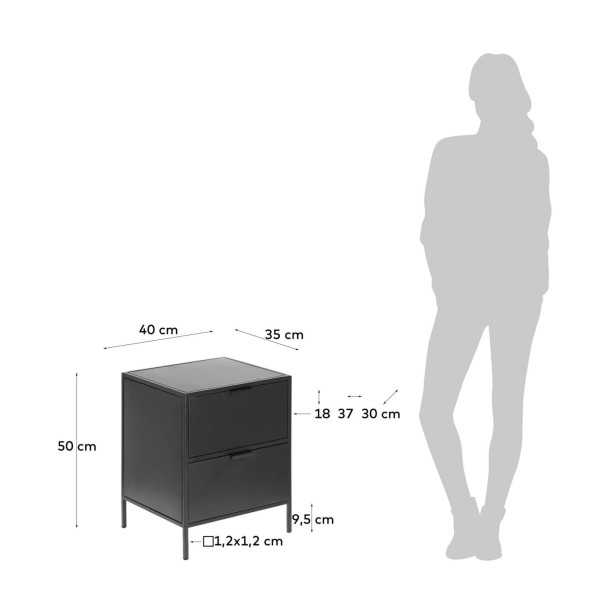 SHANTAY BEDSIDE TABLE IN BLACK FINISH...