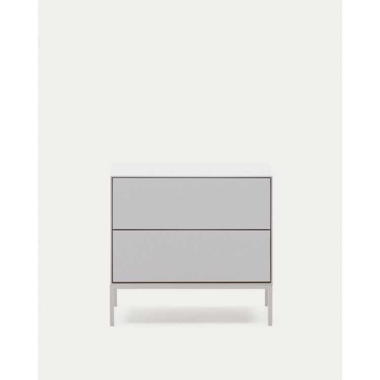 MESA DE CABECEIRA VEDRANA 2 GAVETAS DM LACADO BRANCO 60 X 55 CM