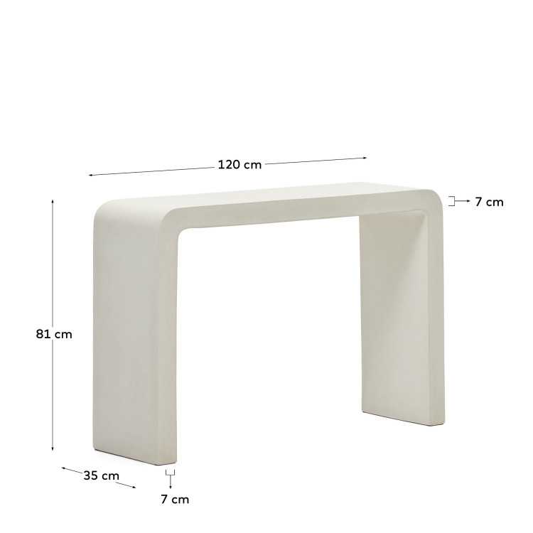 CONSOLA AIGUABLAVA EM CIMENTO BRANCO 120 X 80 CM