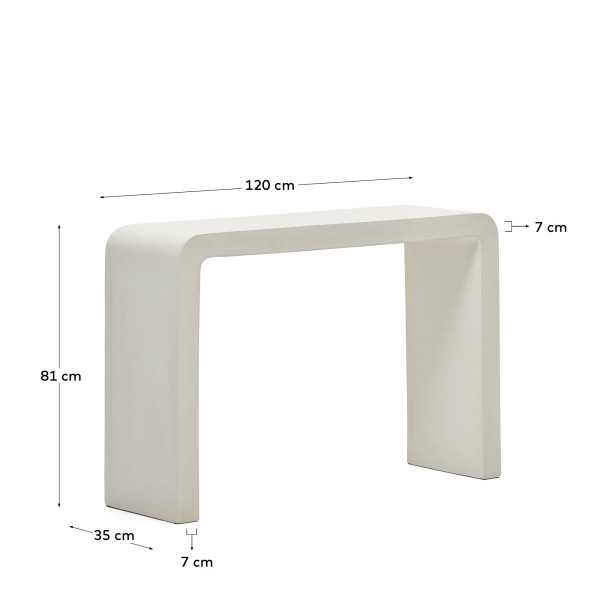 AIGUABLAVA CONSOLE IN WHITE CEMENT 120 X 80 CM