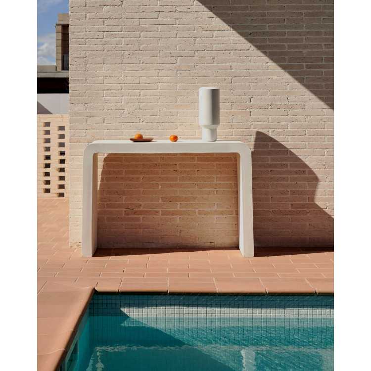 CONSOLA AIGUABLAVA EM CIMENTO BRANCO 120 X 80 CM