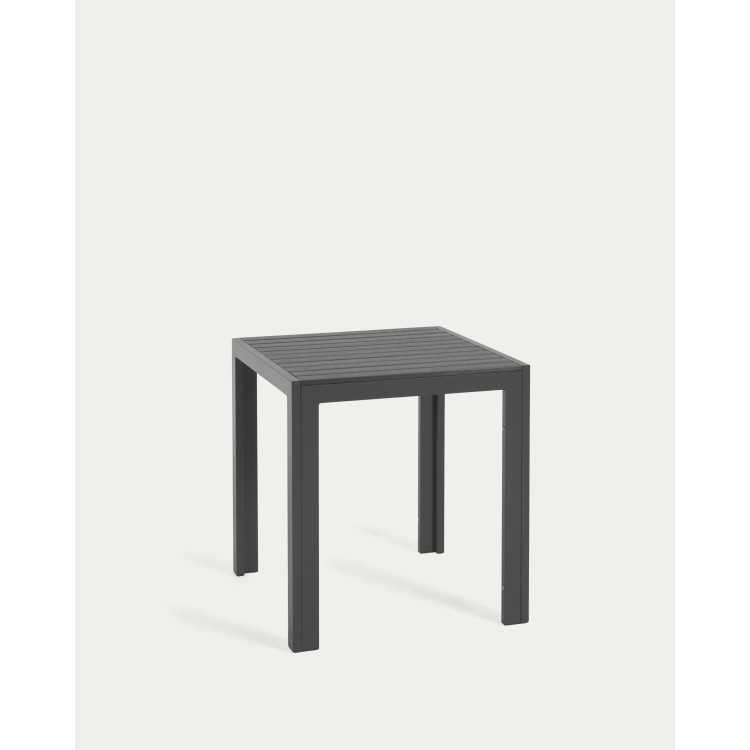 MESA DE JARDIM SIRLEY EM ALUMÍNIO PRETO 70 X 70 CM