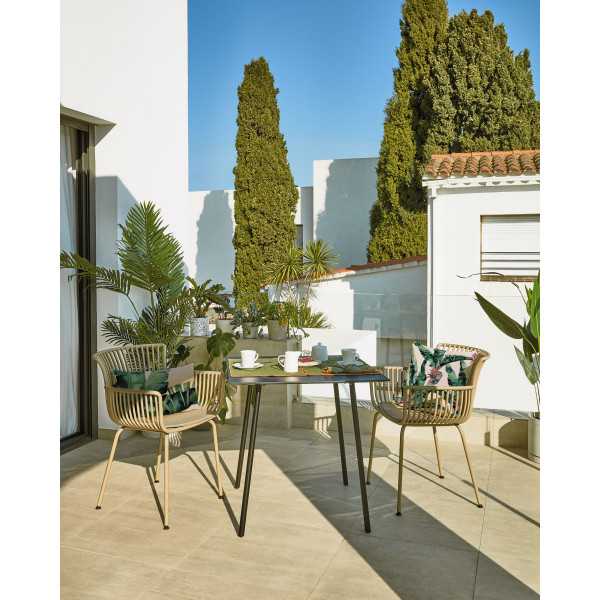 MATHIS FIBER CEMENT TABLE WITH BLACK...